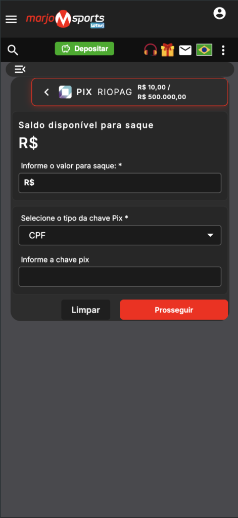 pagina de saque